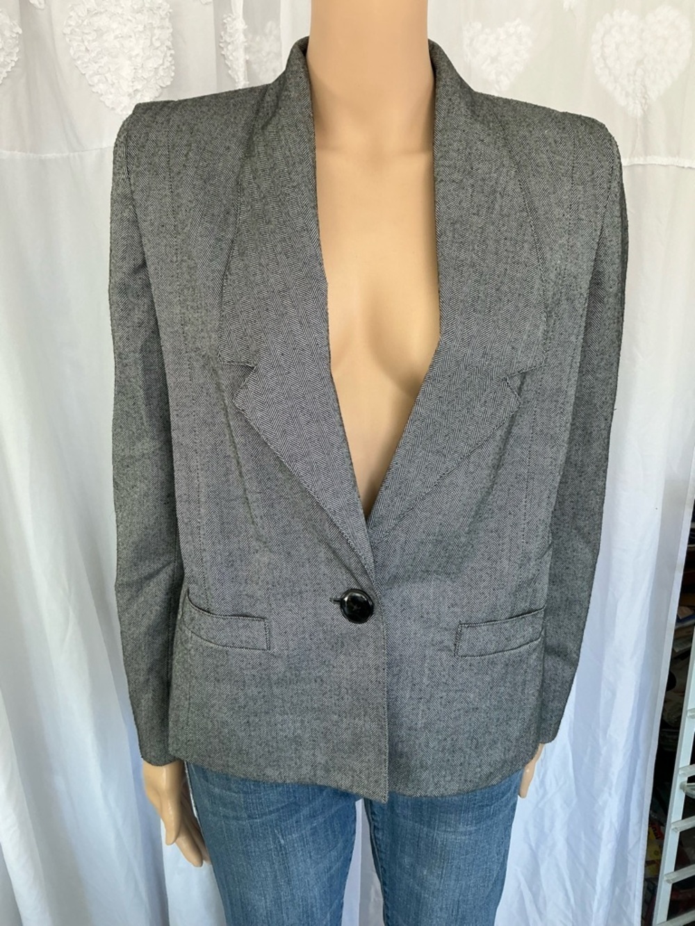 Christina Gray Vintage 90s Padded Shoulder Single-Button Women's Blaze Sz 11/11